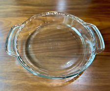 Vintage Clear Glass Anchor Ovenware Deep Pie Plate 9