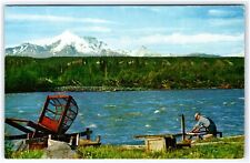 Fish Wheel at Klutina River near Copper Center Alaska c1960 Postcard  picture