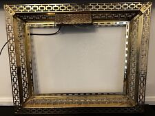 Vintage Mid Century Lighted Gold Frame Jesus Last Supper Print Included WORKS picture