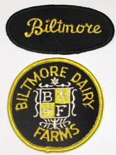 2 VTG BILTMORE DAIRY FARMS UNIFORM PATCHES EMBROIDERED UNUSED ASHEVILLE, NC picture