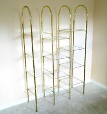 Etagere Shelving Unit 5 Foot Tall 12 Tier Glass Shelf Plant Stand, Vintage MCM picture