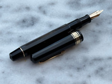 Omas Gentleman 1930 Fountain Pen Gold Nib 14k 585 Black Resin Made In Italy picture