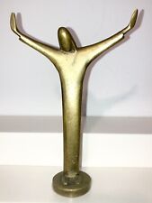 Brass Jesus With Outstretched Arms 5” Tall picture