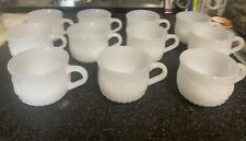 Vintage Jeannette Milk Glass Punch Cups 2 1/2 in. Fruit Pattern Set of 11 cups picture