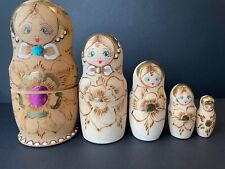 Vintage Matryoshka Russian Nesting Doll Set of 5 picture