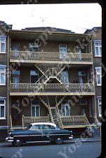 sl85 Original Slide 1967 apartments street two toned car 265a picture