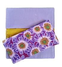 Cotton Fabric Purple Floral Checkbook Cover picture