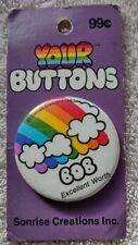 VINTAGE 1983 SONRISE CREATIONS Your Buttons RAINBOW PIN PINBACK Bob picture