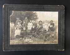 Antique 1880s -90s Berry Pickers Group Photo Farming Agriculture Workers picture