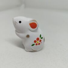 Japanese ETO Zodiac White Clay Rat Mouse Charm Figure Small  picture