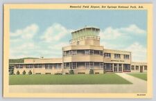 Postcard Arkansas Hot Springs National Park Memorial Field Airport Linen 1948 picture