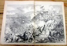 1863 CIVIL WAR newspaper LARGE ENGRAVING Headline Report BATTLE of VICKSBURG picture