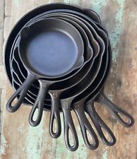 Griswold Cast Iron Matching Large Logo Skillet Set 3-9 Completely Restored picture