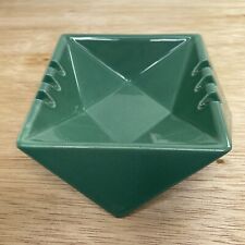 Vintage Hyalyn Porcelain Green Ashtray Made In USA 9 Slot Tobacco Geometric Star picture