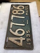 1935 Massachusetts License Plate 467-786 Hot Rod Patina picture