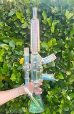 TALL 24in Clear Iridescent Assault Rifle BONG Glass Water Pipe Hookah *USA* picture