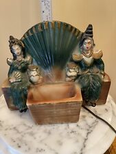 Rare Vintage Ceramic Console TV Lamp Planter 50s Asian Women Well picture
