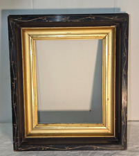 Antique Deep Well Frame Black Ebonized Frame Lemon Gold Gilt Interior Fits 8x10