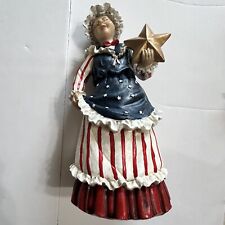 Patriotic Figurine United States~ 4th of July~ Red White Blue Resin~ Vintage picture