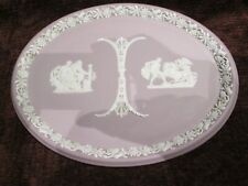 Rare HUGE WEDGWOOD Jasperware Oval Shaped  – LILAC 10 1/4” Plaque picture