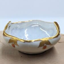 Antique M Z Austria Ivory & Gold Hand Decorated Porcelain Nut Dish 1884-1909 picture