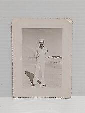Original Vintage Photo Navy Sailor Man Male Tall & Handsome B&W picture