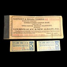 Kentucky & Indiana Terminal Railroad Company Commutation Coupon Book + 2 Tickets picture