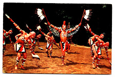 unposted 5.5x3.5 inch postcard CHEROKEE INDIAN DANCE Cherokee, North Carolina picture