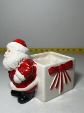 Vintage Santa Claus Christmas Ceramic Planter Brazil 1950s Retro Decor picture