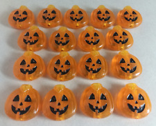 VINTAGE 17 PC LOT HALLOWEEN CHRISTMAS PUMPKIN STRING LIGHT COVERS HARD PLASTIC picture