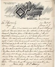 1892 PAGE STEAM HEATING COMPANY NORWICH CT LETTERHEAD PAGE HEATER picture