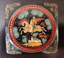 Vintage Miniature Russian Laquer Box Handpainted Signed picture