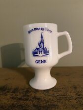 Nice Vintage Footed Milk Glass Walt Disney World Souvenir Mug GENE Coffee Cup picture