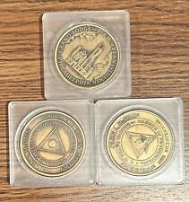 Masonic Freemason Challenge Coin Grand Lodge Philadelphia Lot Of 3 picture
