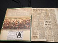 Vintage 1948 Football/Fishing/Boxing Sports Clippings Scrapbook 120 large pages  picture