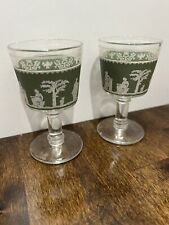 Wedgwood Jasperware Jeanette Hellenic Cordial Glasses Set Of Two Green picture