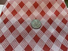 Vintage Knit Fabric 48 X 63” Red & White picture