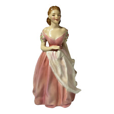 Vtg Royal Doulton Figurine Jacqueline HN2001 England Rare Pink Floral Dress READ picture