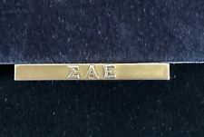 Vintage Sigma Alpha Epsilon Fraternity Bar Pin ΕΣΑ Stamped SGB? Gold Tone picture