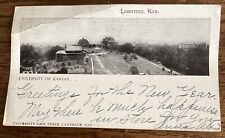 1901 Vintage  University Of Kansas Lawrence Postcard Mailing Card Flaw - Crease picture