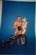Power Couple FOUND PHOTOGRAPH Color MUSCLE MAN WOMAN Original 25 40 O picture