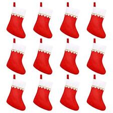 12Pcs Felt Christmas Stockings For Christmas Fireplace Hanging Stocking Red Nonw picture