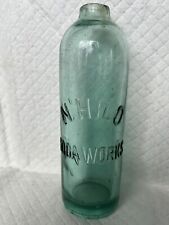 Vintage Rare Aqua N. Hilo Soda Works Hawaiian Hutchinson Bottle BROKEN BLOB TOP picture