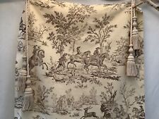 Delightful Antique French Toile du Jouy Printed Cotton Unused Fabric Horses Hunt picture