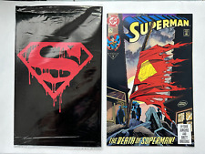 Superman #75 1993 DC: Death of Superman, Black Bag, Sealed and 1st Print Direct picture