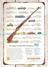 1958 Winchester rifle gun hunting firearm metal tin sign home decor plaque picture