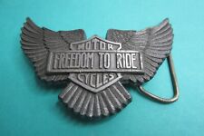 Harley Davidson Freedom to Ride Motorcycles Belt Buckle 1980s picture