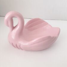 Vintage Ceramic Pink Swan Soap Holder Trinket Dish 80s 90s Bathroom Decor picture