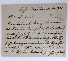 Antique German Christmas Holiday Correspondence Letter on Card 1915/1916 picture