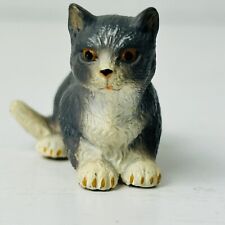 Schleich Germany Vintage 2004 Sitting Gray Cat Domestic Kitten Retired picture
